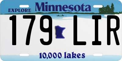 MN license plate 179LIR