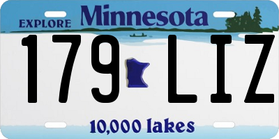 MN license plate 179LIZ