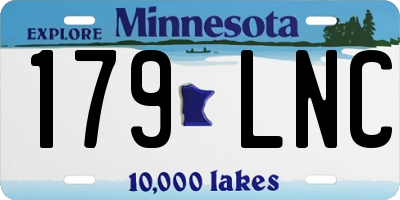 MN license plate 179LNC