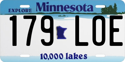 MN license plate 179LOE