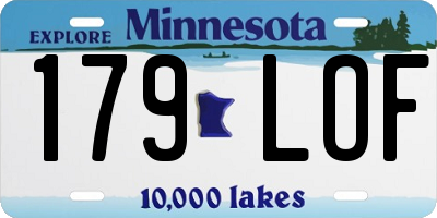 MN license plate 179LOF