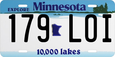 MN license plate 179LOI