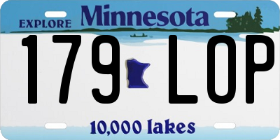 MN license plate 179LOP