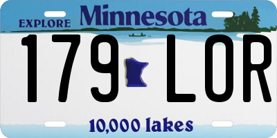 MN license plate 179LOR