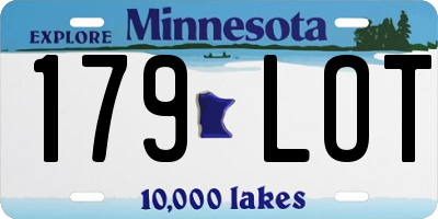 MN license plate 179LOT