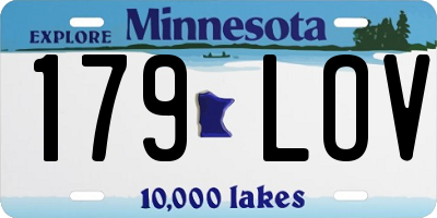 MN license plate 179LOV