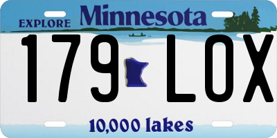 MN license plate 179LOX