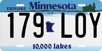 MN license plate 179LOY