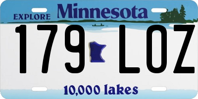 MN license plate 179LOZ