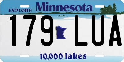 MN license plate 179LUA