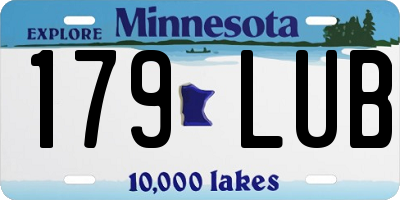 MN license plate 179LUB