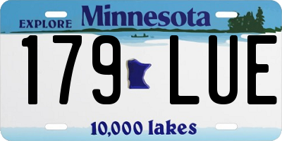 MN license plate 179LUE