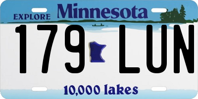 MN license plate 179LUN