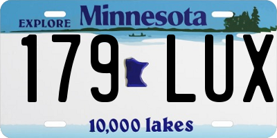 MN license plate 179LUX