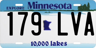 MN license plate 179LVA