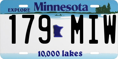 MN license plate 179MIW