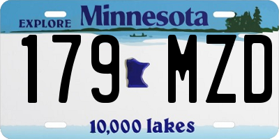 MN license plate 179MZD