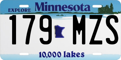 MN license plate 179MZS