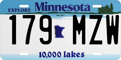 MN license plate 179MZW