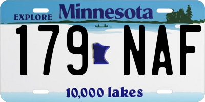 MN license plate 179NAF