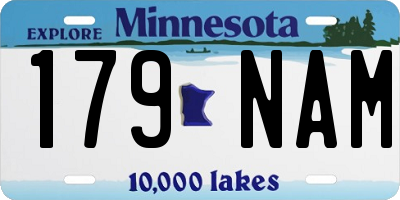 MN license plate 179NAM