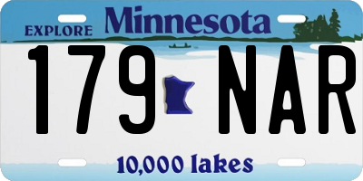 MN license plate 179NAR