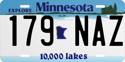MN license plate 179NAZ