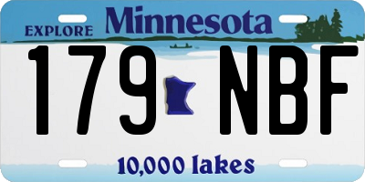 MN license plate 179NBF