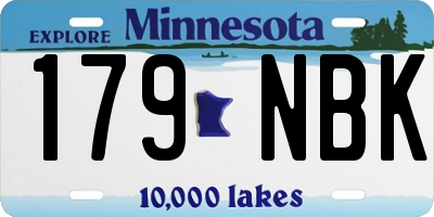 MN license plate 179NBK