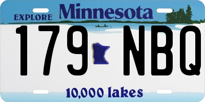 MN license plate 179NBQ