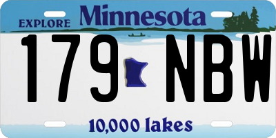 MN license plate 179NBW