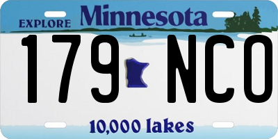MN license plate 179NCO