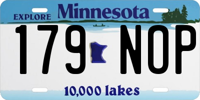 MN license plate 179NOP