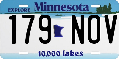 MN license plate 179NOV