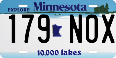 MN license plate 179NOX