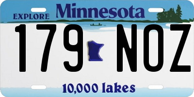 MN license plate 179NOZ