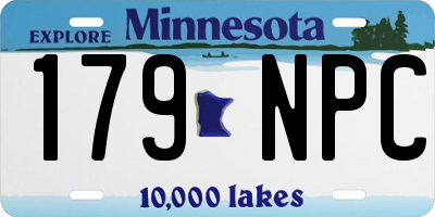 MN license plate 179NPC