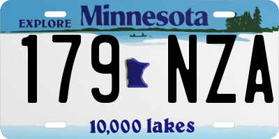 MN license plate 179NZA