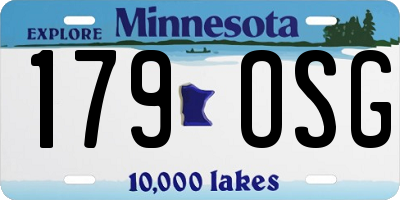 MN license plate 179OSG