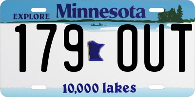 MN license plate 179OUT