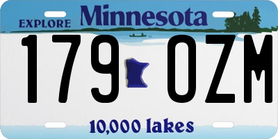 MN license plate 179OZM