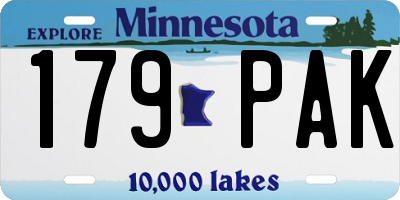 MN license plate 179PAK