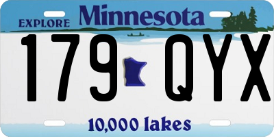 MN license plate 179QYX