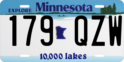 MN license plate 179QZW
