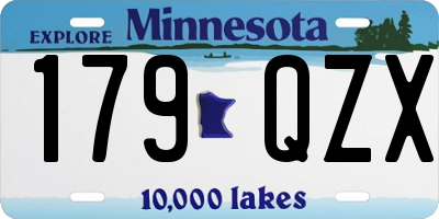 MN license plate 179QZX
