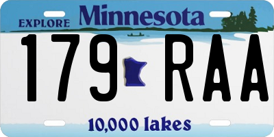 MN license plate 179RAA