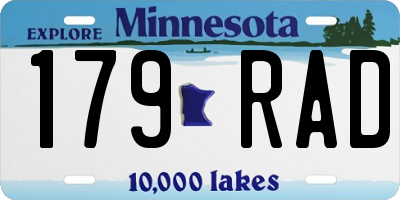 MN license plate 179RAD