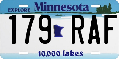 MN license plate 179RAF