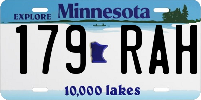MN license plate 179RAH