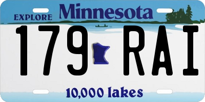 MN license plate 179RAI